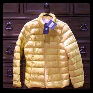 Eddie Bauer Lemon White Duck Down Coat M NWT